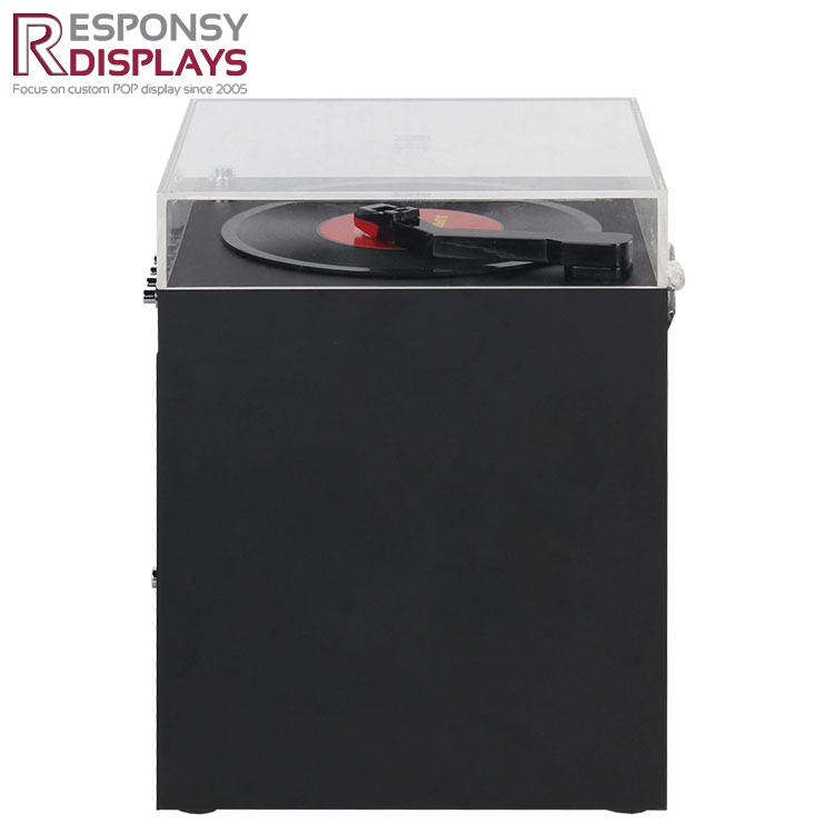Custom-made Fashionable Black Acrylic Phonograph CD DVD Display Stand