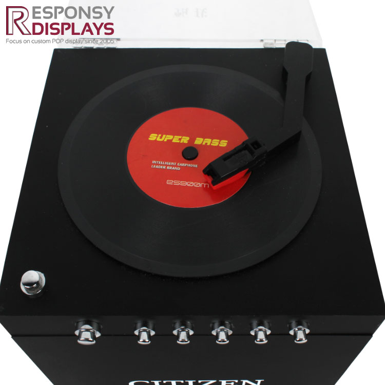 Custom-made Fashionable Black Acrylic Phonograph CD DVD Display Stand
