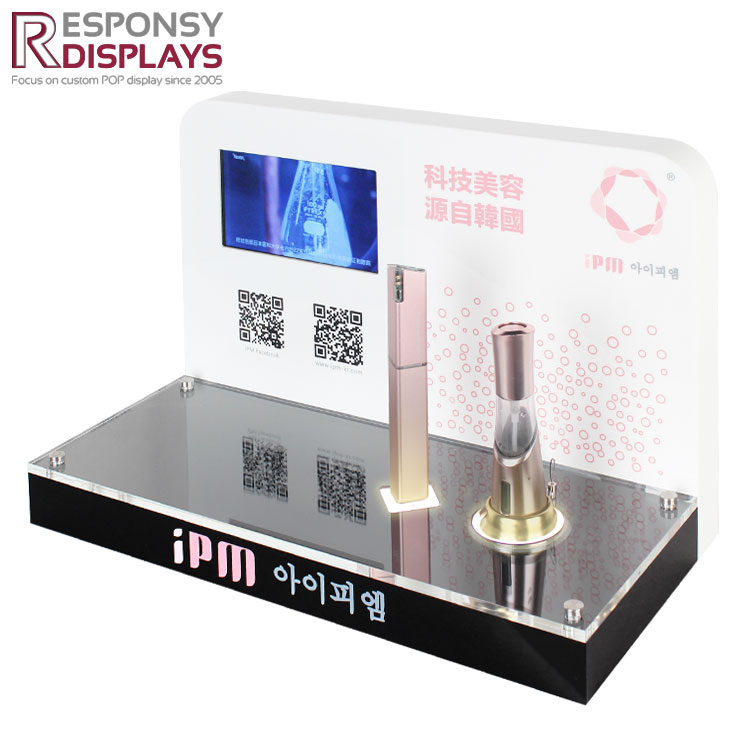 Excellent Design Skin Care Product Display Stand Acrylic Cosmetic Rack With Light