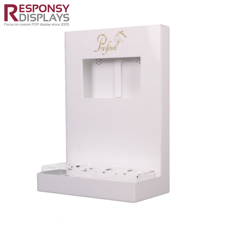 Custom Acrylic Skin Care Product Display Stand With LCD Screen