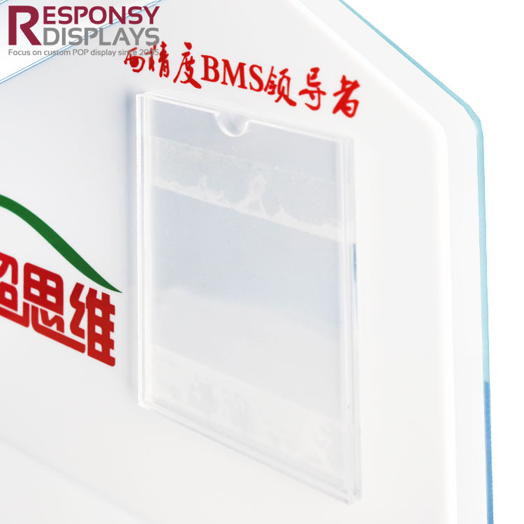 White and Clear Acrylic Table Battery Display Holder